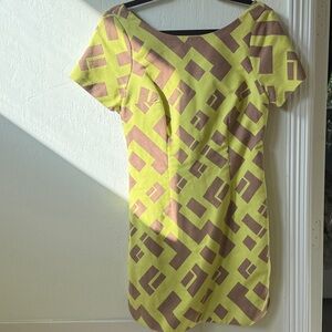 Plenty by Tracy Reese Yellow and Brown Mini Dress